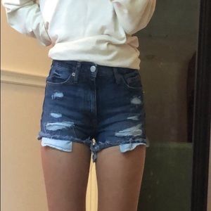 high waisted jean shorts! size 000 (22-24)
